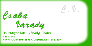 csaba varady business card